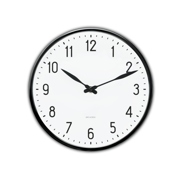 Arne Jacobsen Station Wall Clock, White/Black, Medium, Ø: 8.3 Arne Jacobsen Station Wall Clock, White/Black, Medium, Ø: 8.3