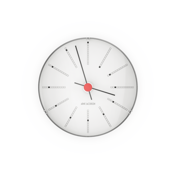 Arne Jacobsen Bankers Wall Clock, White, Extra Small, Ø: 4.7 Arne Jacobsen Bankers Wall Clock, White, Extra Small, Ø: 4.7