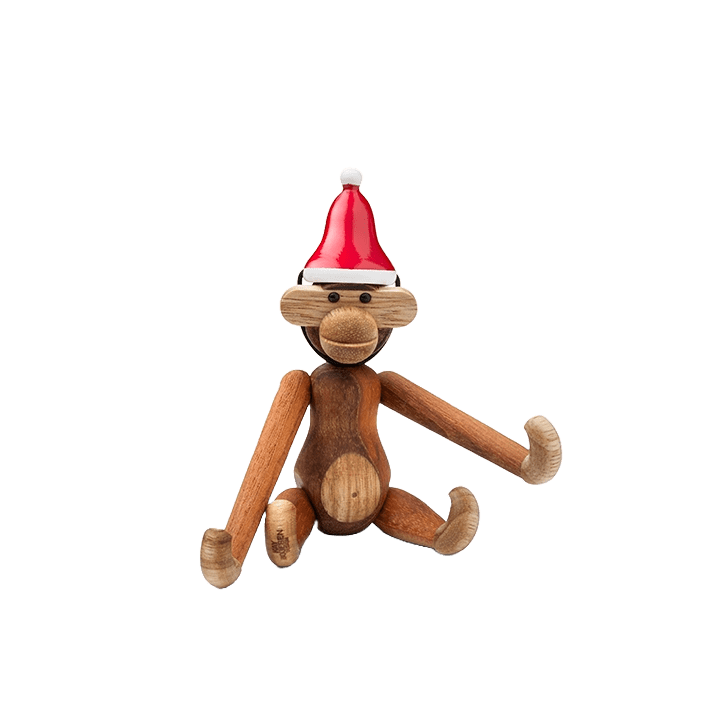 Kay Bojesen Monkey クリスマス帽子付き Kay Bojesen Monkey with Santa's Cap, Teak/Limba, Mini – rosendahl.com