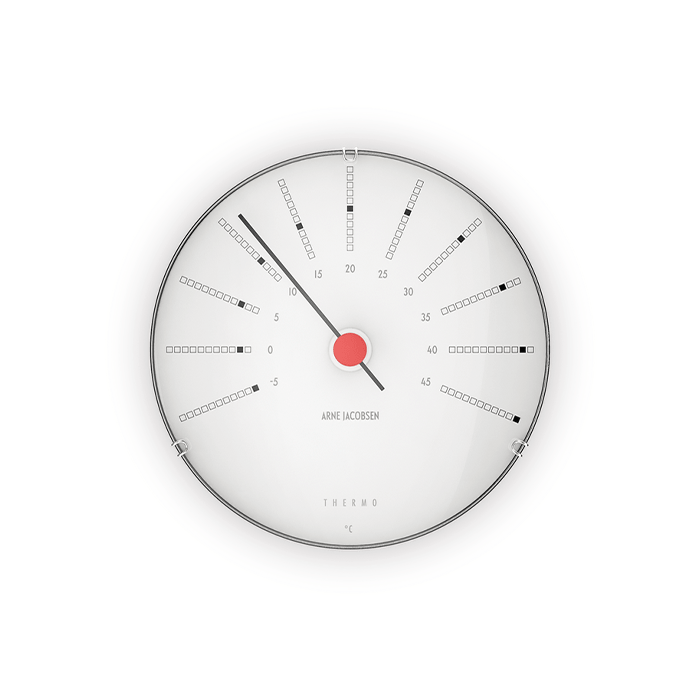 Arne Jacobsen Bankers Thermometer, White, Ø: 4.7