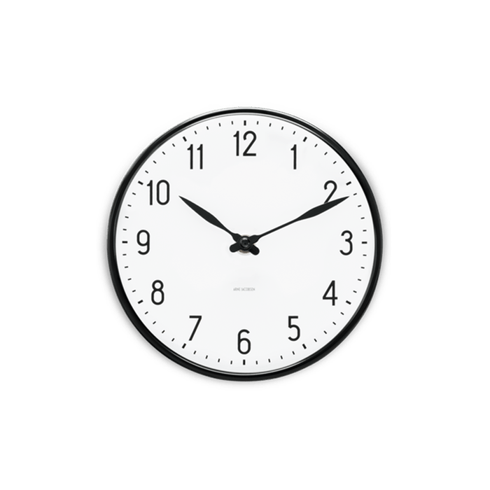 Arne Jacobsen Station Wall Clock, White/Black, Small, Ø: 6.3 Arne Jacobsen Station Wall Clock, White/Black, Small, Ø: 6.3