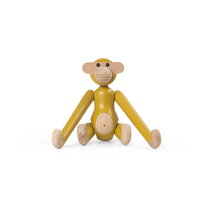 Kay Bojesen Vintage Monkey, Mini, Yellow, H: 3.7