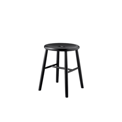 FDB Møbler J27 Stool, Jet Black Painted Beech
