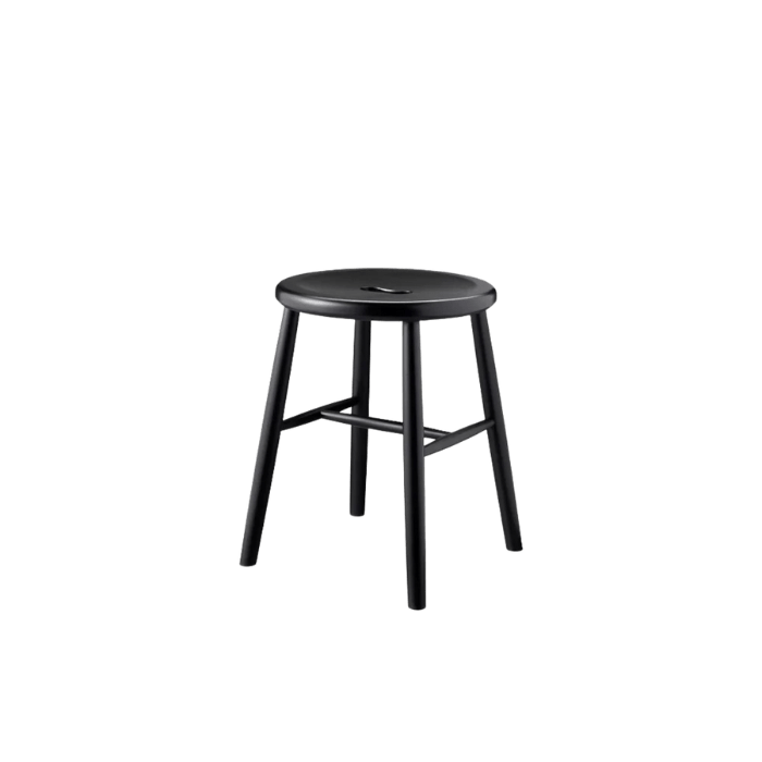 FDB Møbler J27 Stool, Jet Black Painted Beech