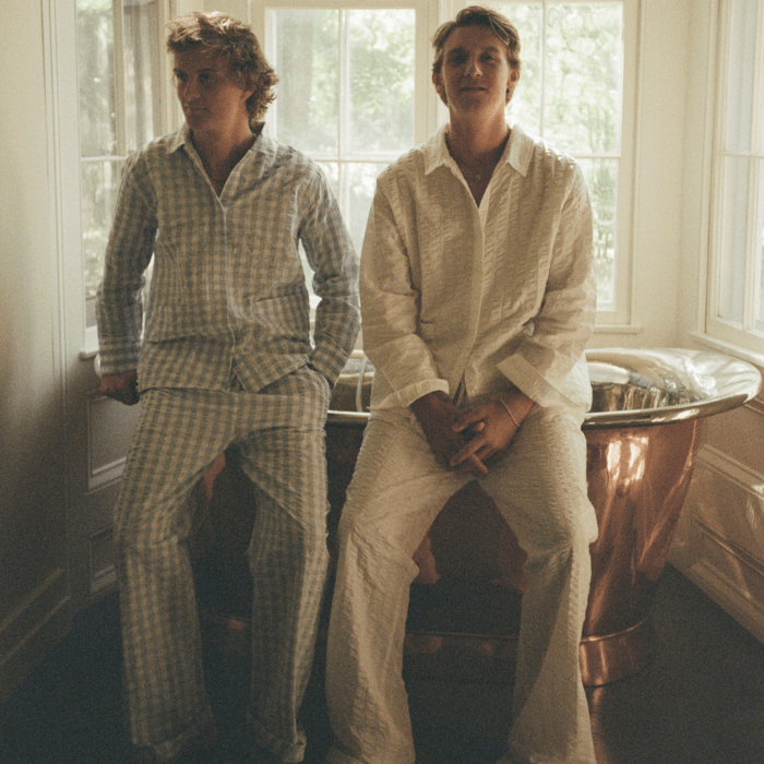 JUNA Bianca Lounge Shirt, White/Light Blue