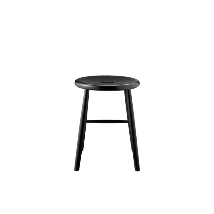 FDB Møbler J27 Stool, Jet Black Painted Beech