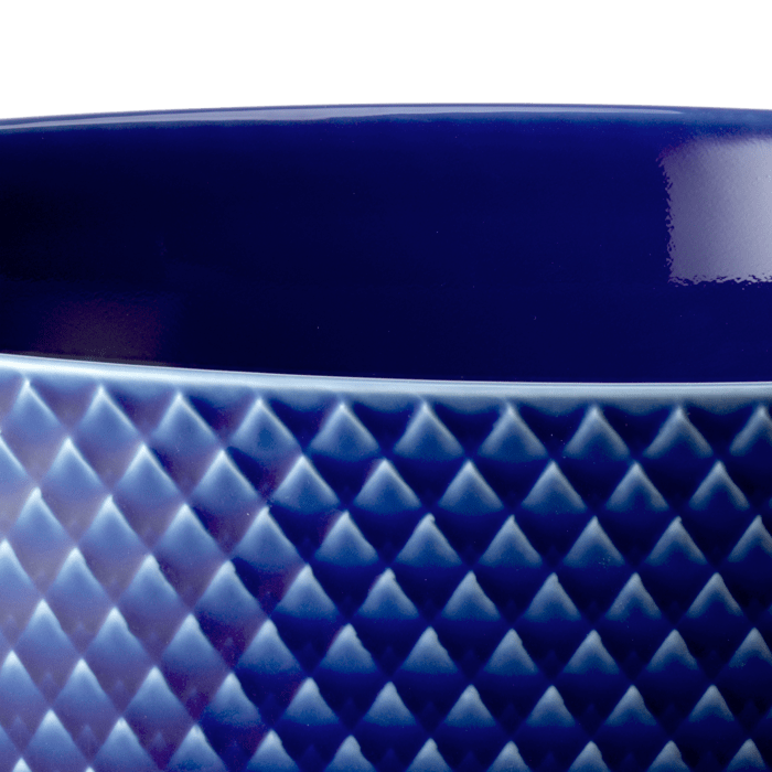 Lyngby Porcelæn Rhombe Color Serving Bowl, Dark Blue, Ø: 8.7