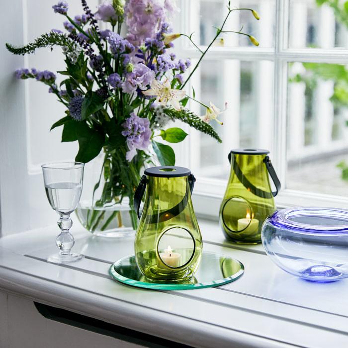 Holmegaard Design With Light Lantern, Olive Green, H: 6.5