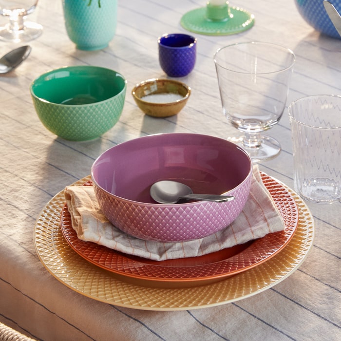 Lyngby Porcelæn Rhombe Color Bowl, Purple, Ø: 6.1