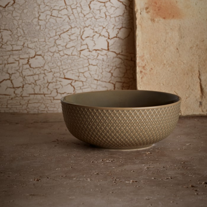 Lyngby Porcelæn Rhombe Earth Bowl, Clay, 4 pcs. – rosendahl.com
