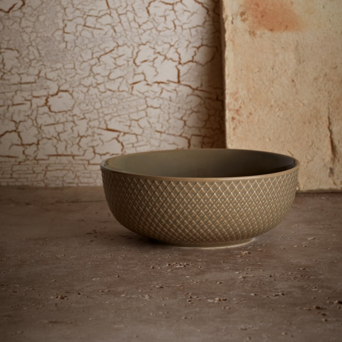 Lyngby Porcelæn Rhombe Earth Bowl, Clay, 4 Pcs.