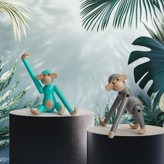 Kay Bojesen Monkey, Mini, Turquoise, H: 3.7