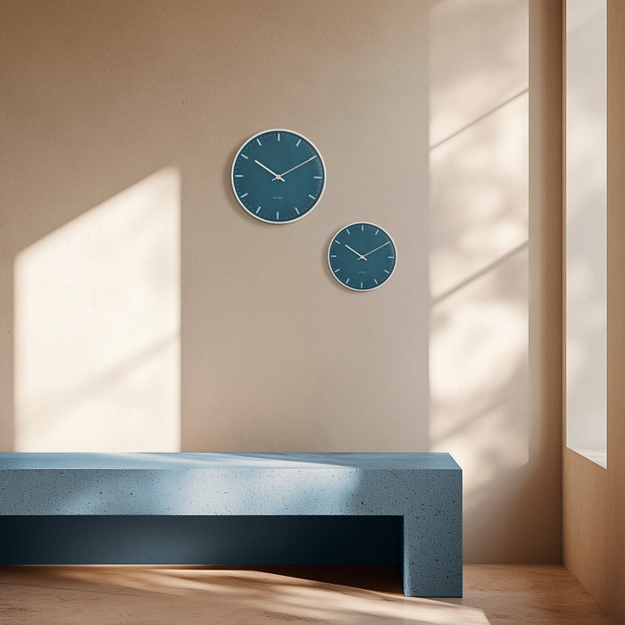 Arne Jacobsen City Hall Wall Clock, Large, Blue, Ø: 11.4