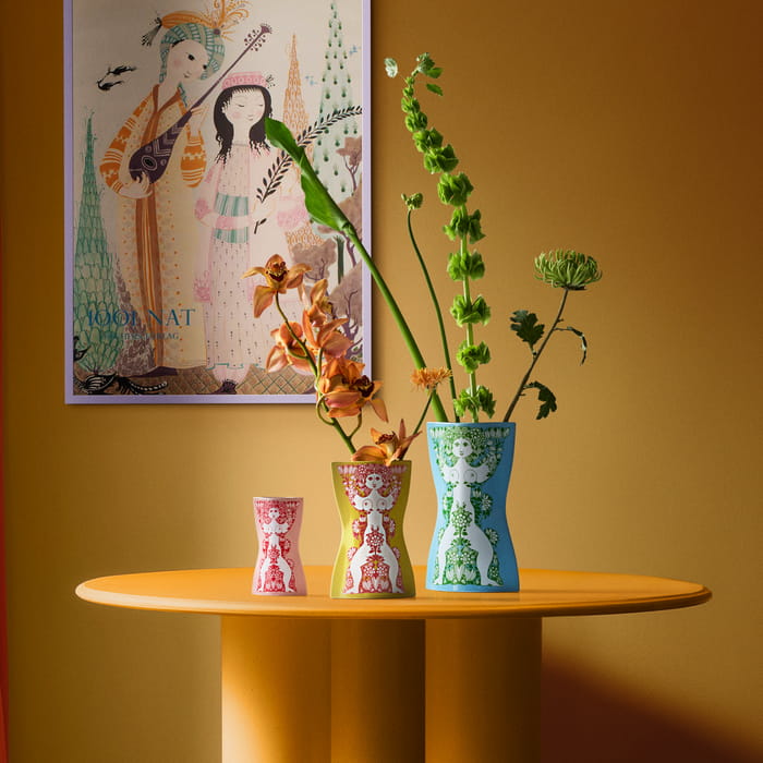 Bjørn Wiinblad Nina Vase, Light Blue/Green, H: 11.2