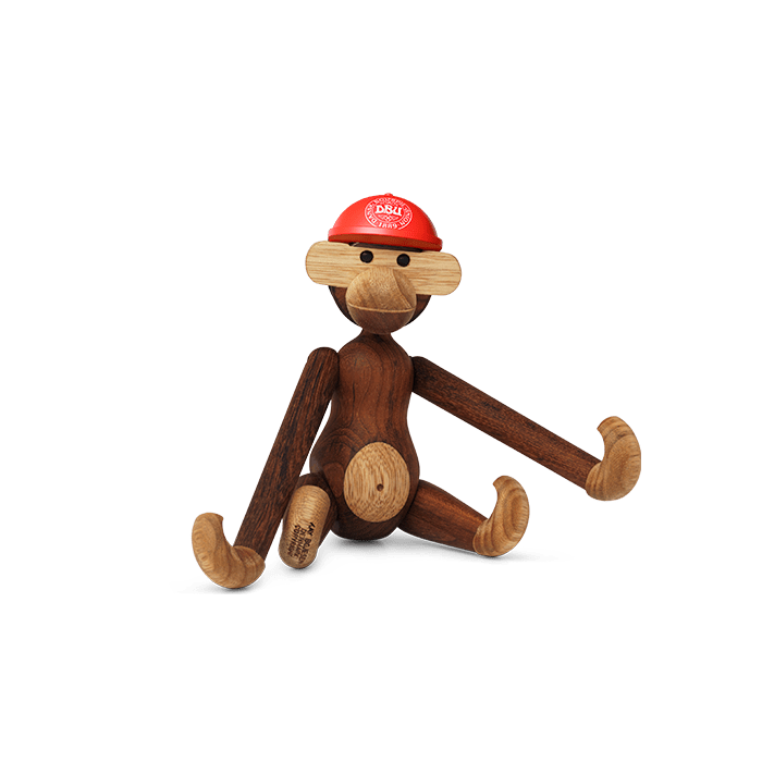 Kay Bojesen Monkey with Cap x DBU 2024, Mini, Teak/Limba