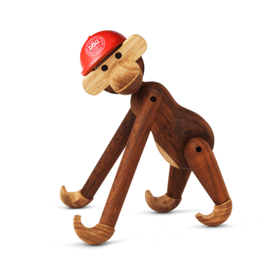 Kay Bojesen Monkey with Cap x DBU 2024, Mini, Teak/Limba