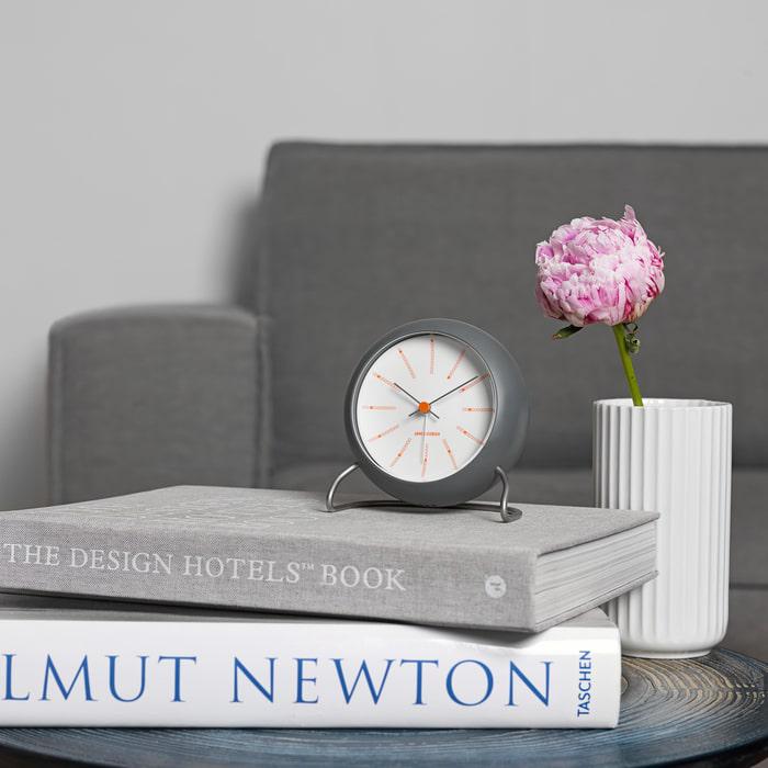 アルネヤコブセン Bankers Table Clock Gray 43694 Arne Jacobsen Bankers Table Clock, Ø: 4.3