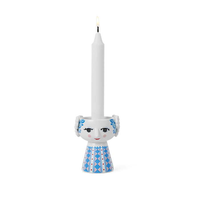 Bjørn Wiinblad Eva Candleholder, Blue, H: 3.7