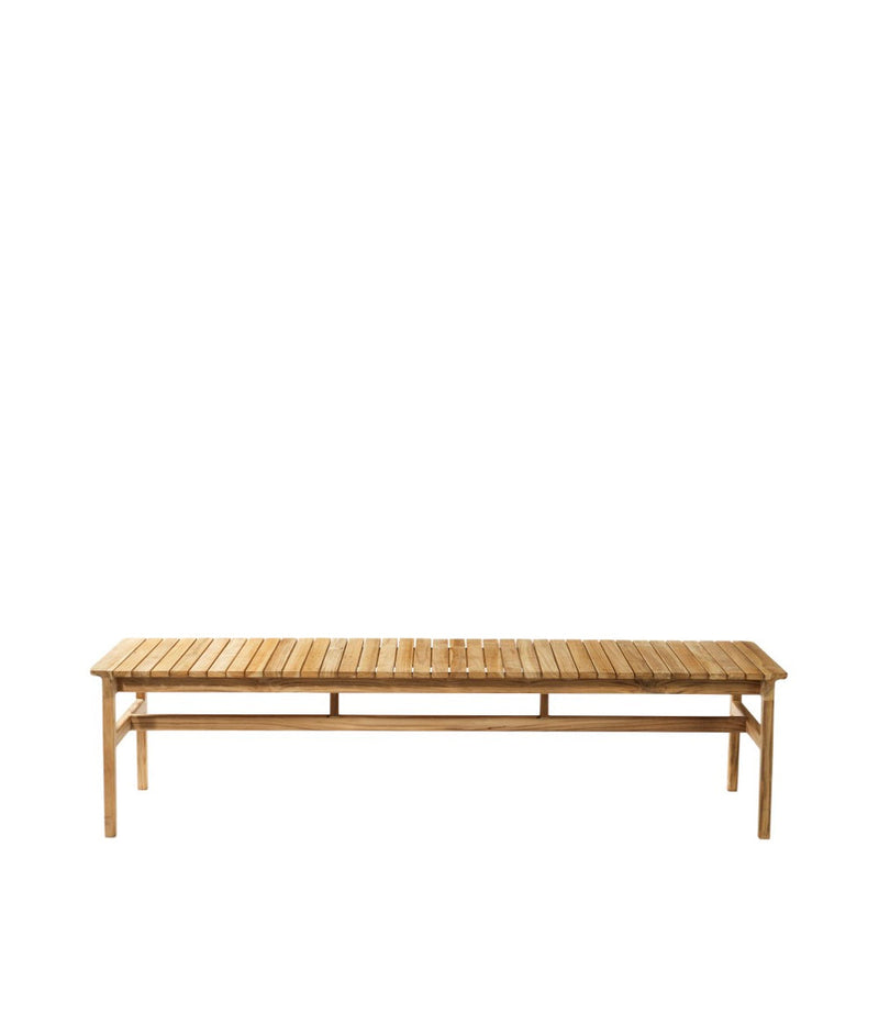 FDB Møbler M10 Sammen 3 Pers. Garden Bench Without Backrest, Solid Nature Oiled Teak