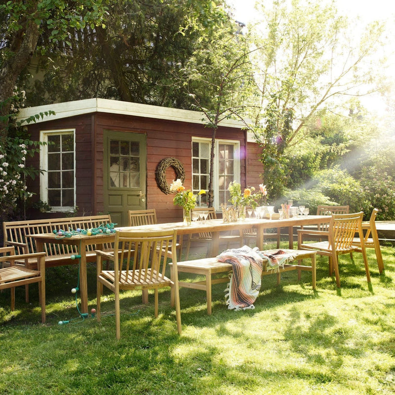 FDB Møbler M10 Sammen 3 Pers. Garden Bench Without Backrest, Solid Nature Oiled Teak