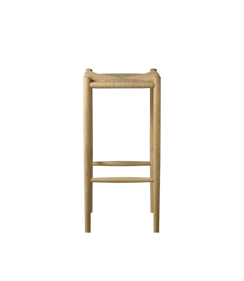 FDB Møbler J164B Bar Stool, Nature Lacquered Oak, Squared
