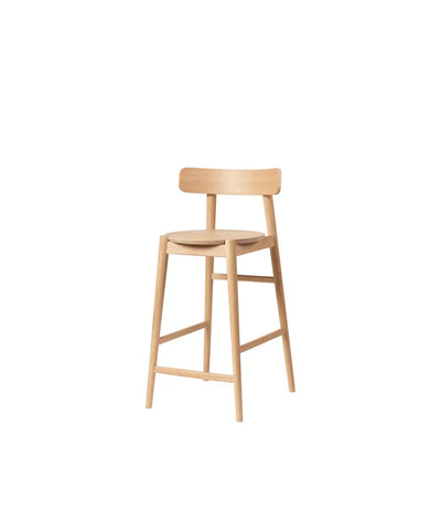 FDB Møbler J185 Øst Counter Chair, Nature Lacquered Oak/Nature Veneer