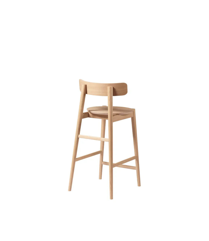 FDB Møbler J185 Øst Counter Chair, Nature Lacquered Oak/Nature Veneer
