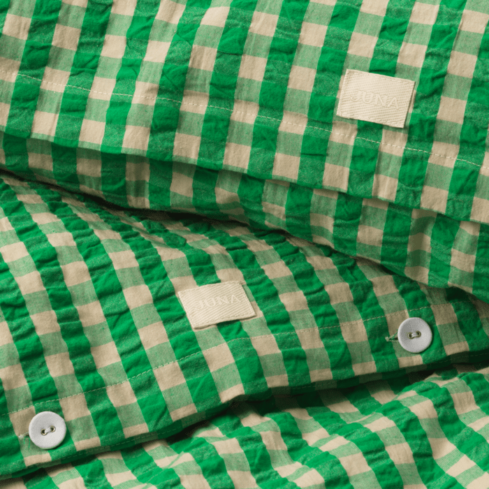 JUNA Bæk&Bølge Duvet Cover Set, Green/Sand – rosendahl.com