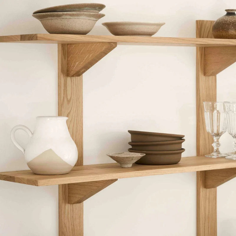 FDB Møbler B100 Shelves, Solid Nature Oiled Oak, Wide