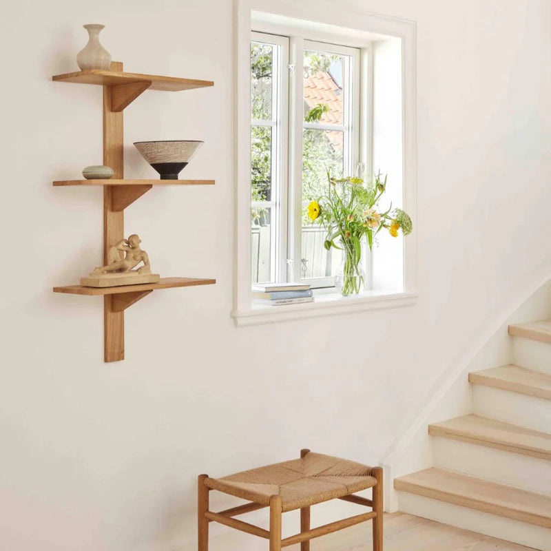 FDB Møbler B100 Shelves, Solid Nature Oiled Oak, Narrow