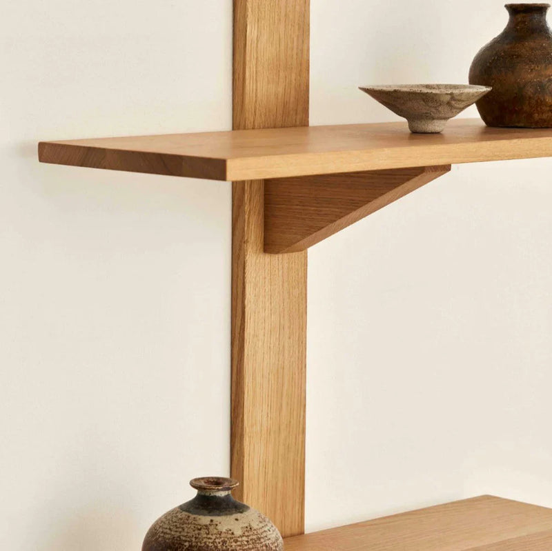 FDB Møbler B100 Shelves, Solid Nature Oiled Oak, Narrow