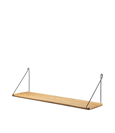 FDB Møbler B145 Shelf With Brackets, Nature Lacquered Oak/Black
