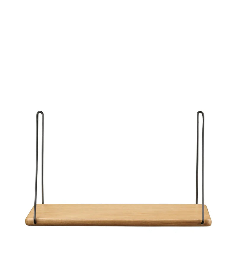 FDB Møbler B145 Shelf With Brackets, Nature Lacquered Oak/Black