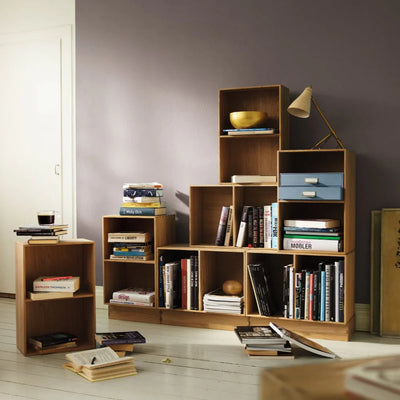 FDB Møbler B98 Bookcase Plinth, Solid Nature Lacquered Oak