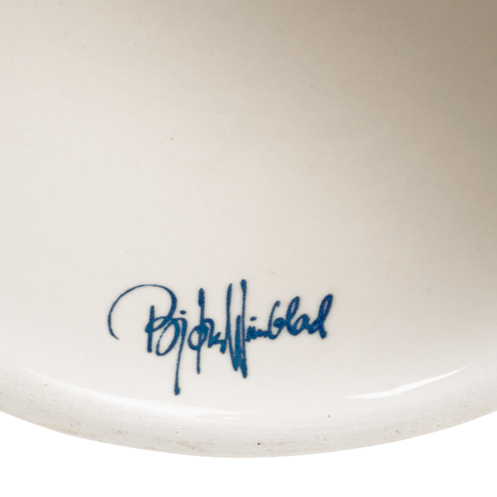 Bjørn Wiinblad Eva Bowl on Stand, Blue, Ø: 9.4