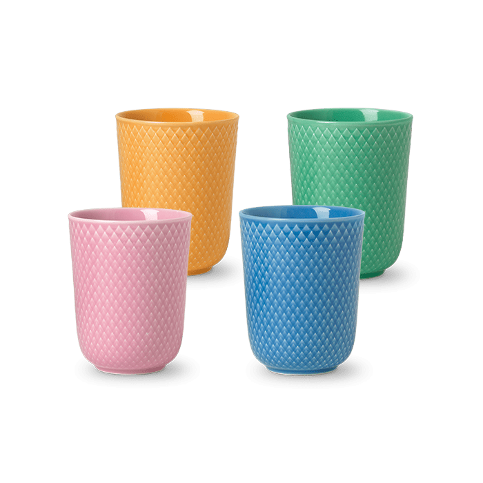 Lyngby Porcelæn Rhombe Color Mug Set, Bright Colors, 4 pc.