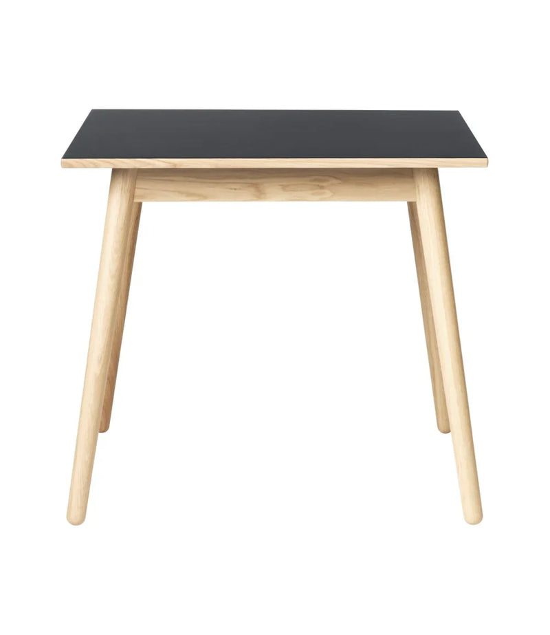 FDB Møbler C35A Dining Table, Nature Lacquered Oak/Dark Grey Linoleum