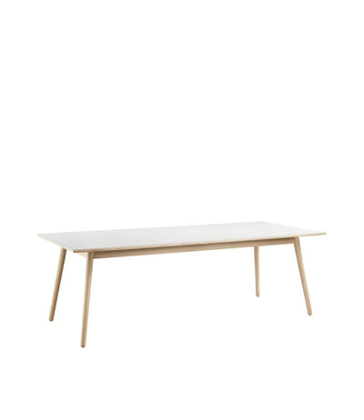 FDB Møbler C35C Dining Table, Nature Lacquered Oak/Light Grey Linoleum