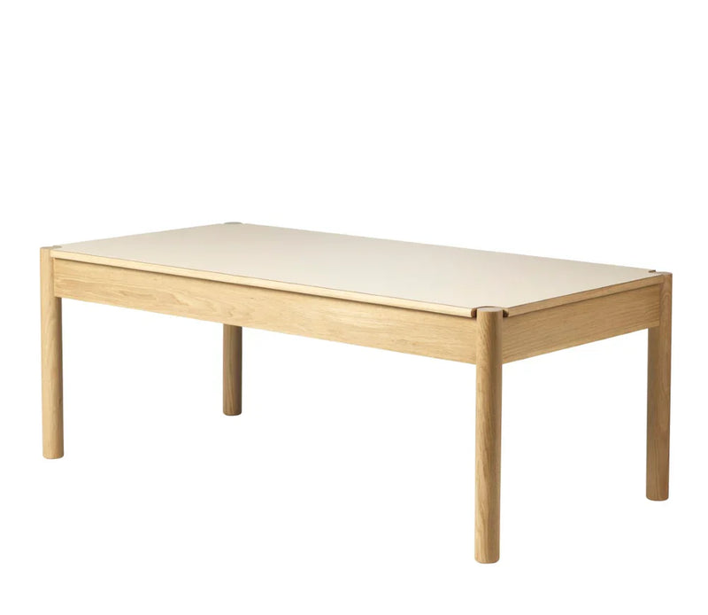 FDB Møbler C44 Coffee Table, Nature Lacquered Oak/Beige