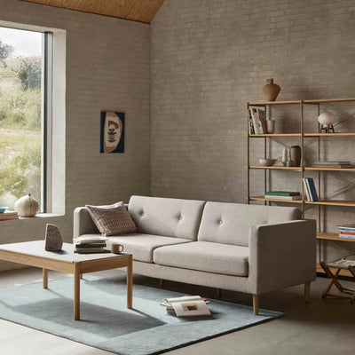 FDB Møbler C44 Coffee Table, Nature Lacquered Oak/Beige