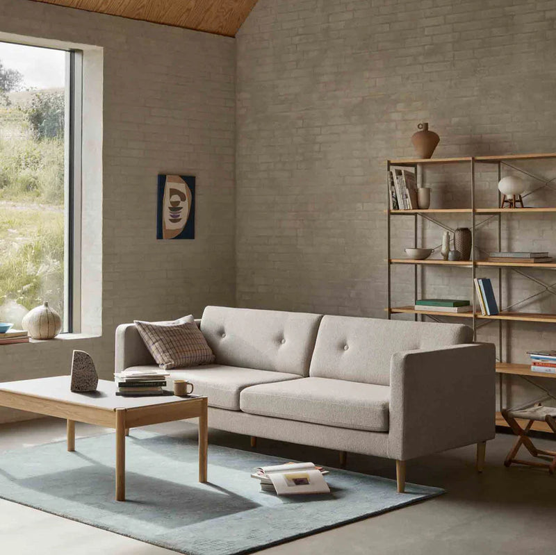 FDB Møbler C44 Coffee Table, Nature Lacquered Oak/Beige