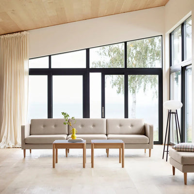 FDB Møbler C44 Coffee Table, Nature Lacquered Oak/Beige