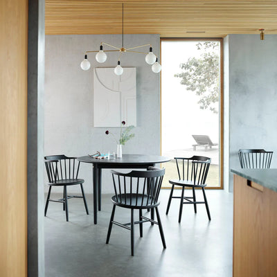 FDB Møbler C62 Bjørk Dining Table, Black Painted Solid Oak