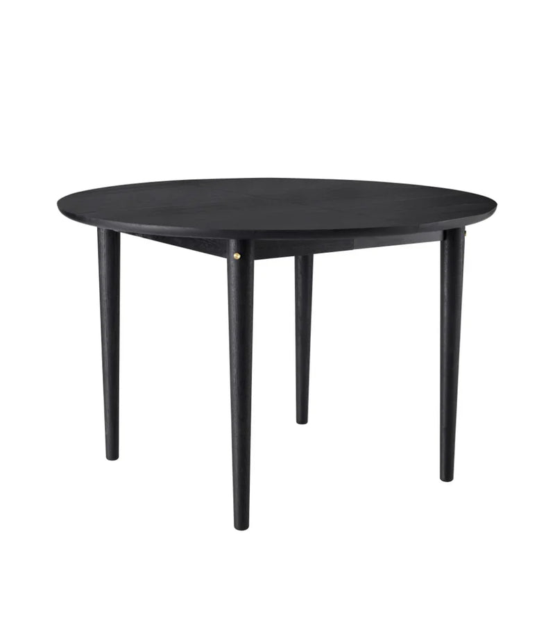 FDB Møbler C62E Bjørk Dining Table, Painted Black Oak