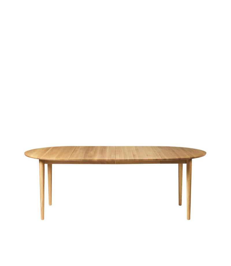 FDB Møbler C62E2TIL Bjørk Dining Table With 2 Extra Leafs, Solid Nature Oiled Oak