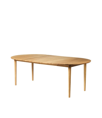 FDB Møbler C62E2TIL Bjørk Dining Table With 2 Extra Leafs, Solid Nature Oiled Oak