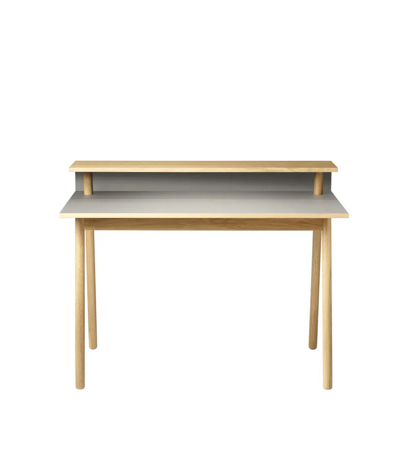 FDB Møbler C68 Nørrebro Desk, Nature Lacquered  Oak/Mushroom Linoleum