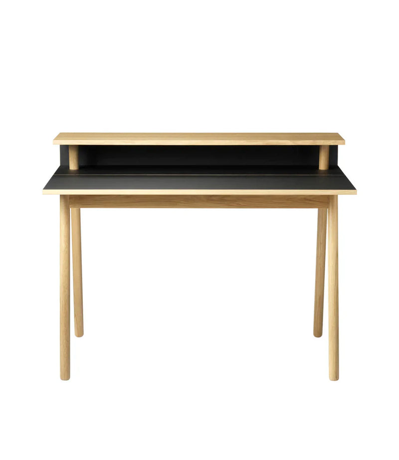 FDB Møbler C68 Nørrebro Desk, Nature Lacquered Oak/Nero Linoleum