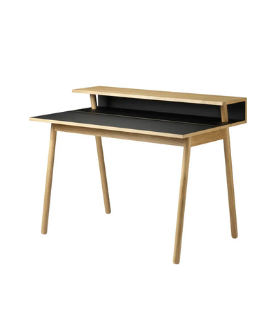 FDB Møbler C68 Nørrebro Desk, Nature Lacquered Oak/Nero Linoleum
