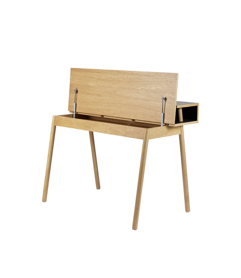 FDB Møbler C68 Nørrebro Desk, Nature Lacquered Oak/Nero Linoleum